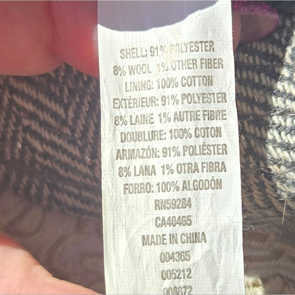 Girls Gray Tweed Herringbone Cloche Hat Wool Blend Vintage Brimmed Lined Fedora - Picture 9 of 9